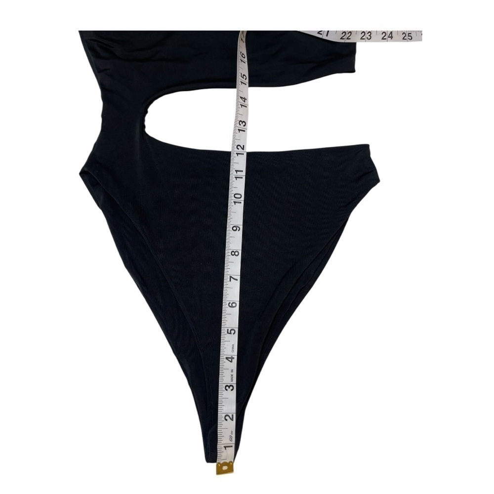 Naked Wardrobe One Piece one shoulder Black Swim Wear  All Around Cutouts XS - Picture 7 of 9